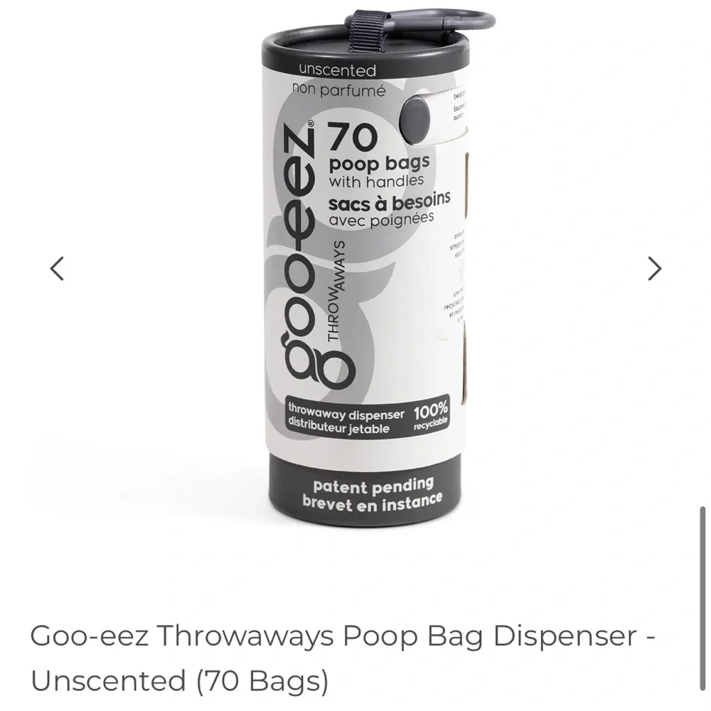 Goo-eez Throwaways Poop Bag Dispenser - Black (70 Bags in each ) Lot of 6